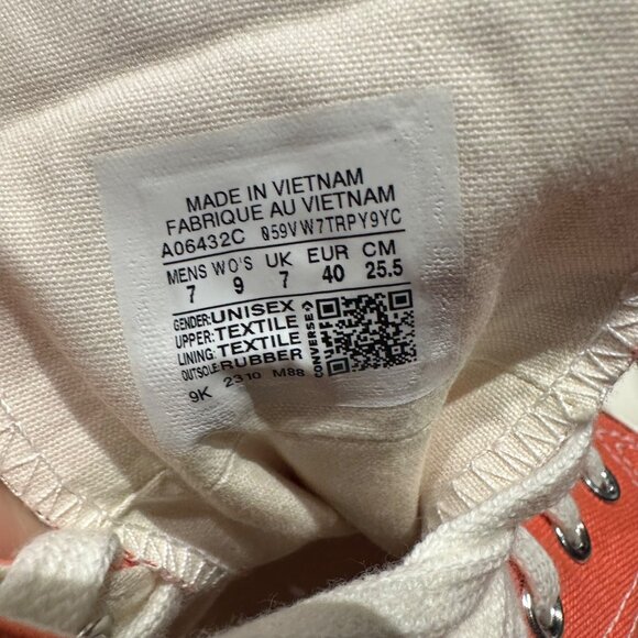 ❤️Converse Chuck 70 Plus Hi Top Platform Sz 9 Women Shoes Orange Sneaker A06432C - Picture 12 of 12